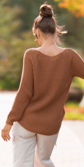 Tredy Basic comfy fit Pullover Brown